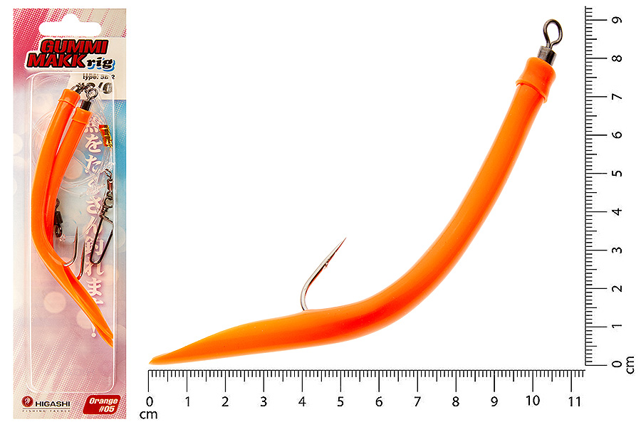 Снасть HIGASHI Gummi Makk Rig SB2 #05 Orange (# 8/0) (2шт)