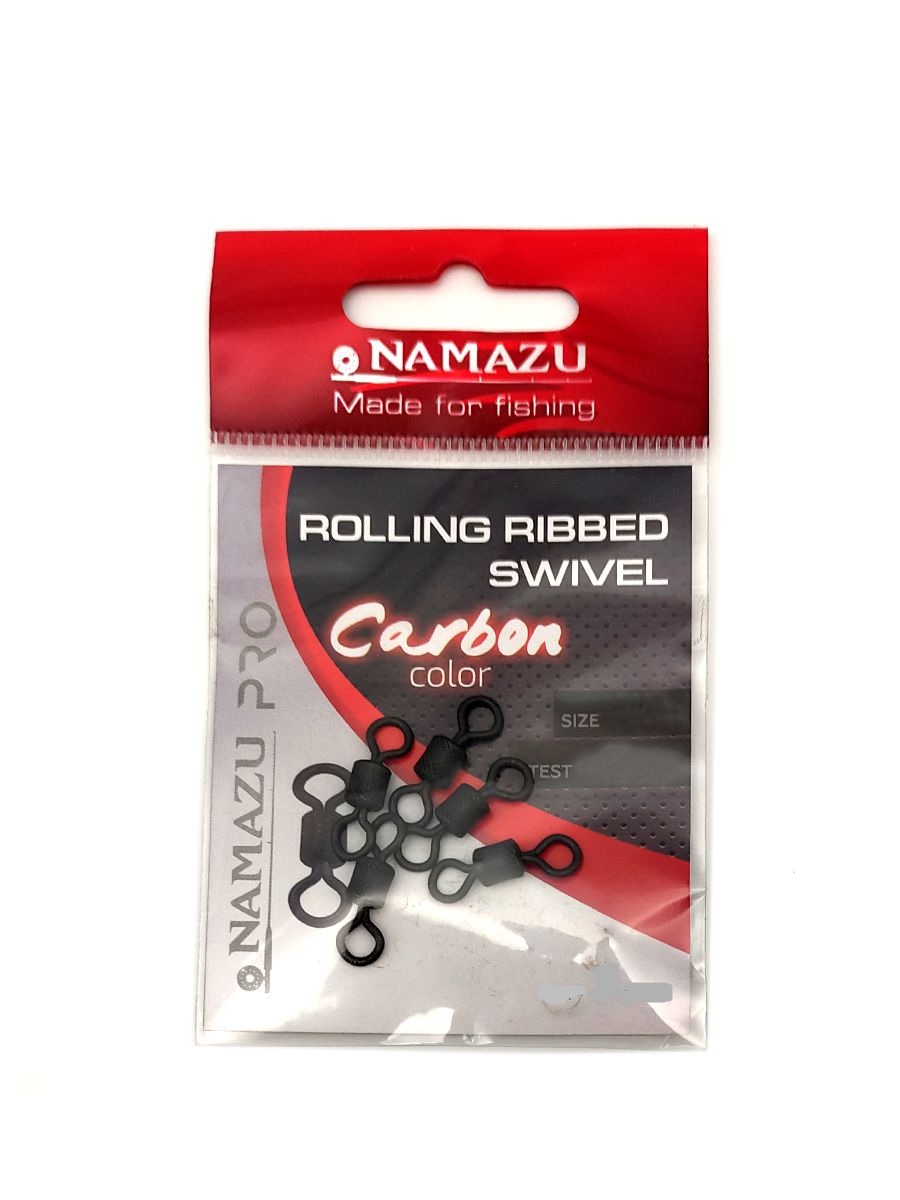 Вертлюг Namazu Pro ROLLING RIBBED SWIVEL #3/0 латунь 110кг цв. Carbon (5шт) NP-FT-RRS3/0C