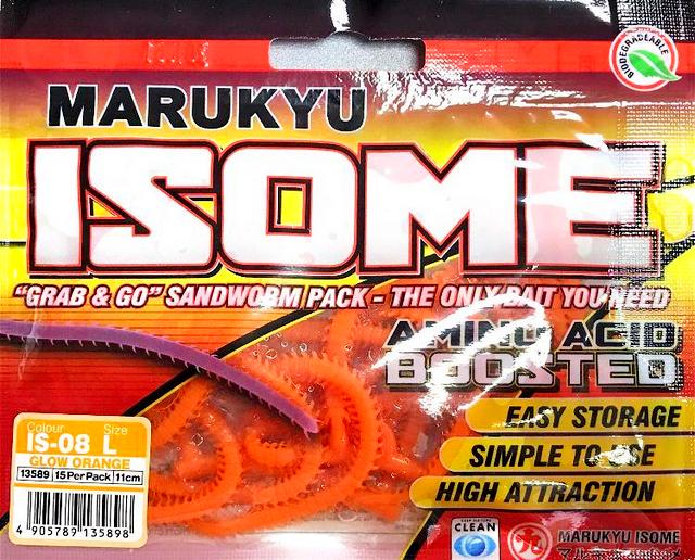 Силиконовые приманки MARUKYU POWER ISOME L GLOW ORANGE  #13589