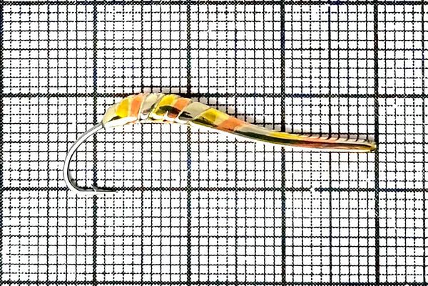 Блесна Змейка Черпак с Жалом P (30мм) (0,9гр) (незильбер+каро+латунь)