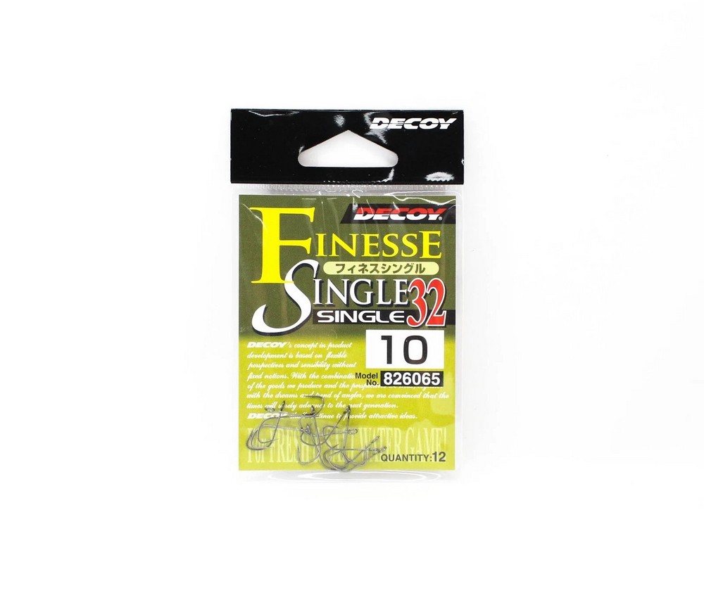 Крючки DECOY Single32 Finesse Single #10 (уп.12шт) (826065)