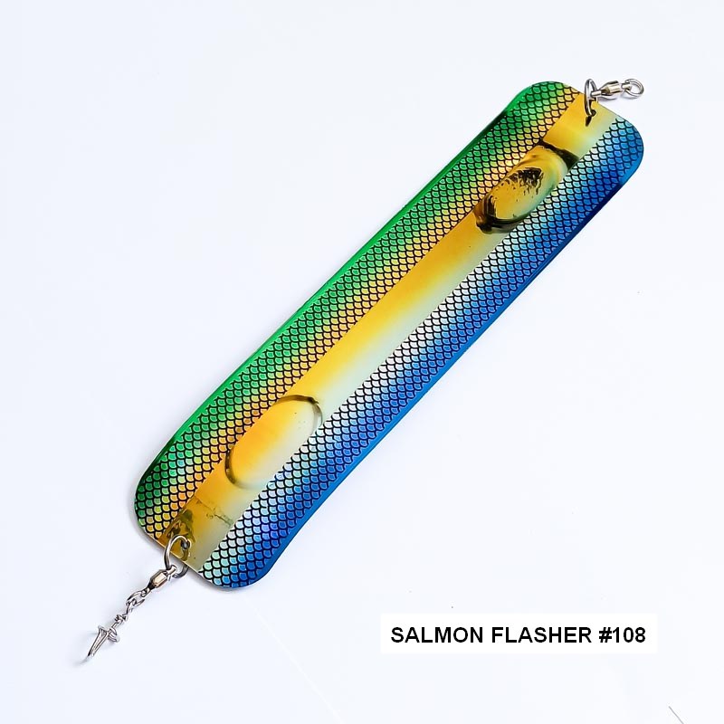 Флешер Salmon Flasher #108 Blue/Yellow/Green UV