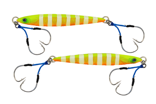 Пилькер JACKALL BamBluz Jig Short 150g #Charking Glow Stripe 330977 (СИМА ГОРБУША КЕТА)