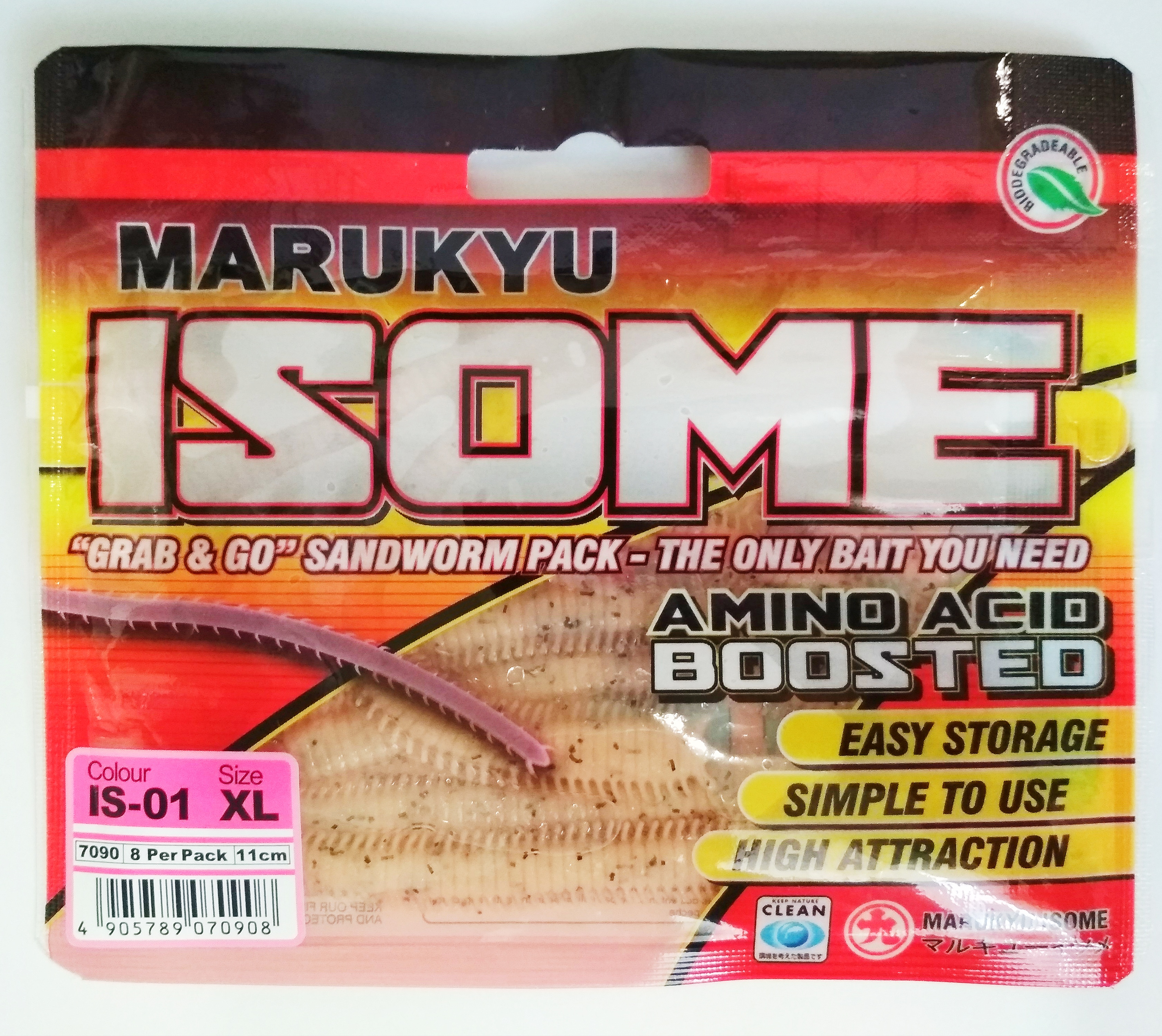 Силиконовые приманки MARUKYU POWER ISOME XL IS-01 #7090 NATURAL PINK