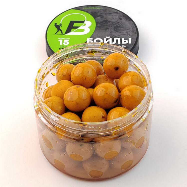 Бойлы вареные насадочные в дипе FISHING BAND Pure Honey 15мм 100гр 