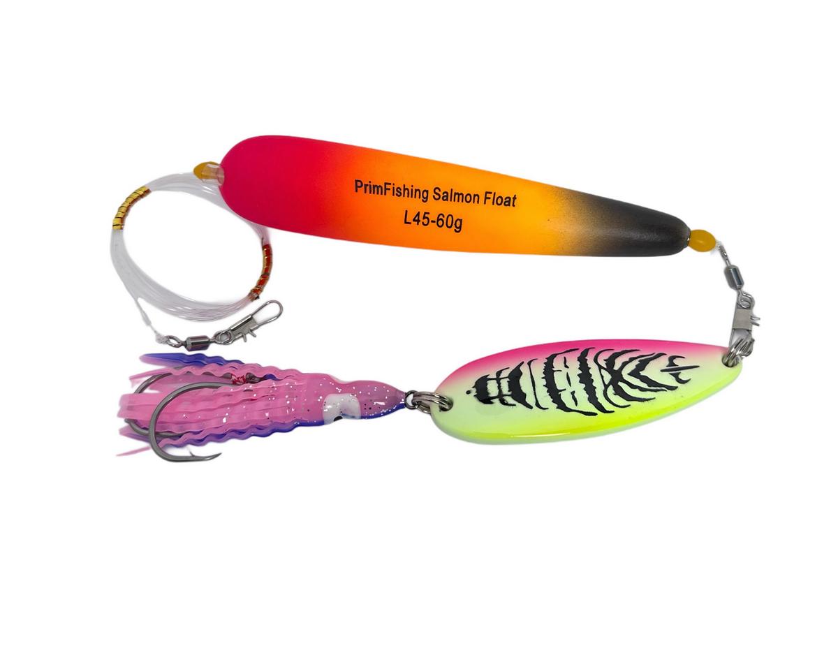 Снасть на кету PF Salmon Buster Long Float Set 45g # 4 GPC (с блесной и октопусом)