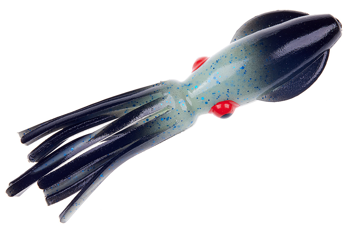 Приманка Higashi Squid 11см #15 Double Black Glow/ Blue Flakes