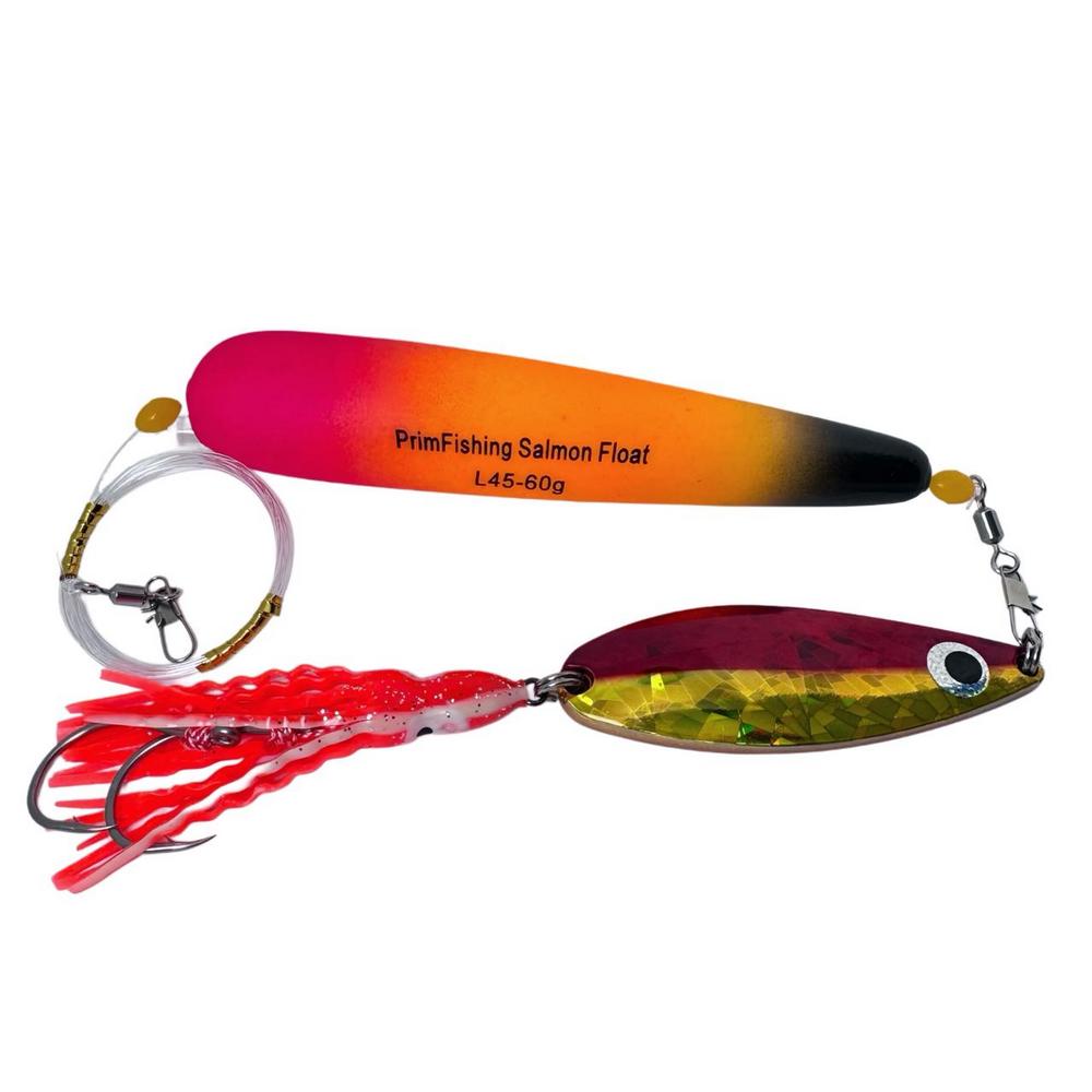 Снасть на кету PF Aki Aji Classic Long Float Set 45g # 7 PRF37 (с блесной и октопусом)