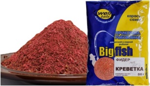 Прикормка WELL Baits Биг Фиш Фидер Креветка 500гр