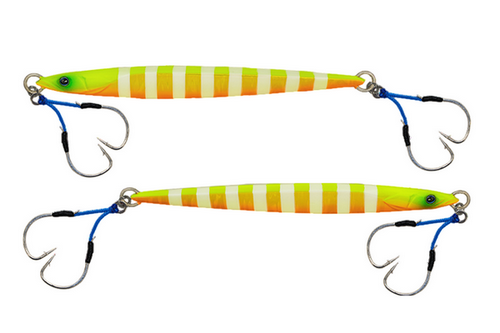 Пилькер JACKALL BamBluz Jig Semilong 120g #Charking Glow Stripe 331035 (СИМА ГОРБУША КЕТА)