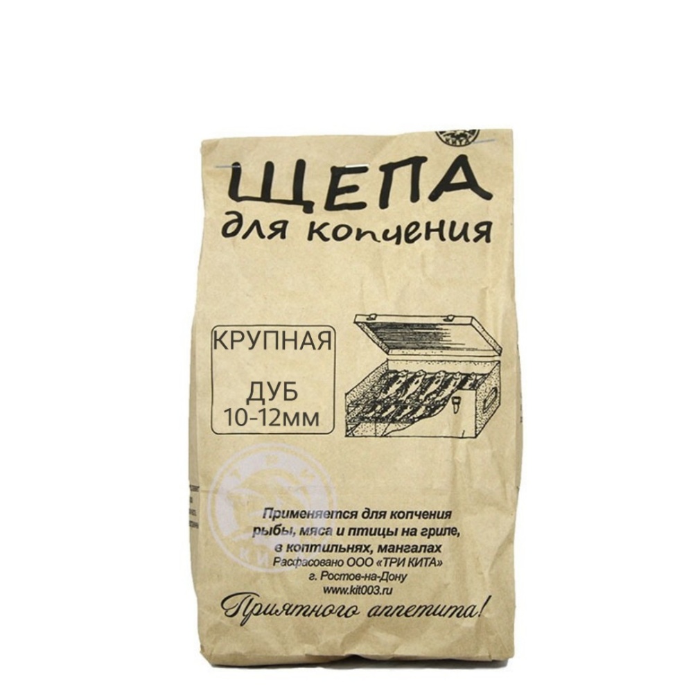 Щепа для копчения Три Кита (10-12мм) (ДУБ) (400гр)