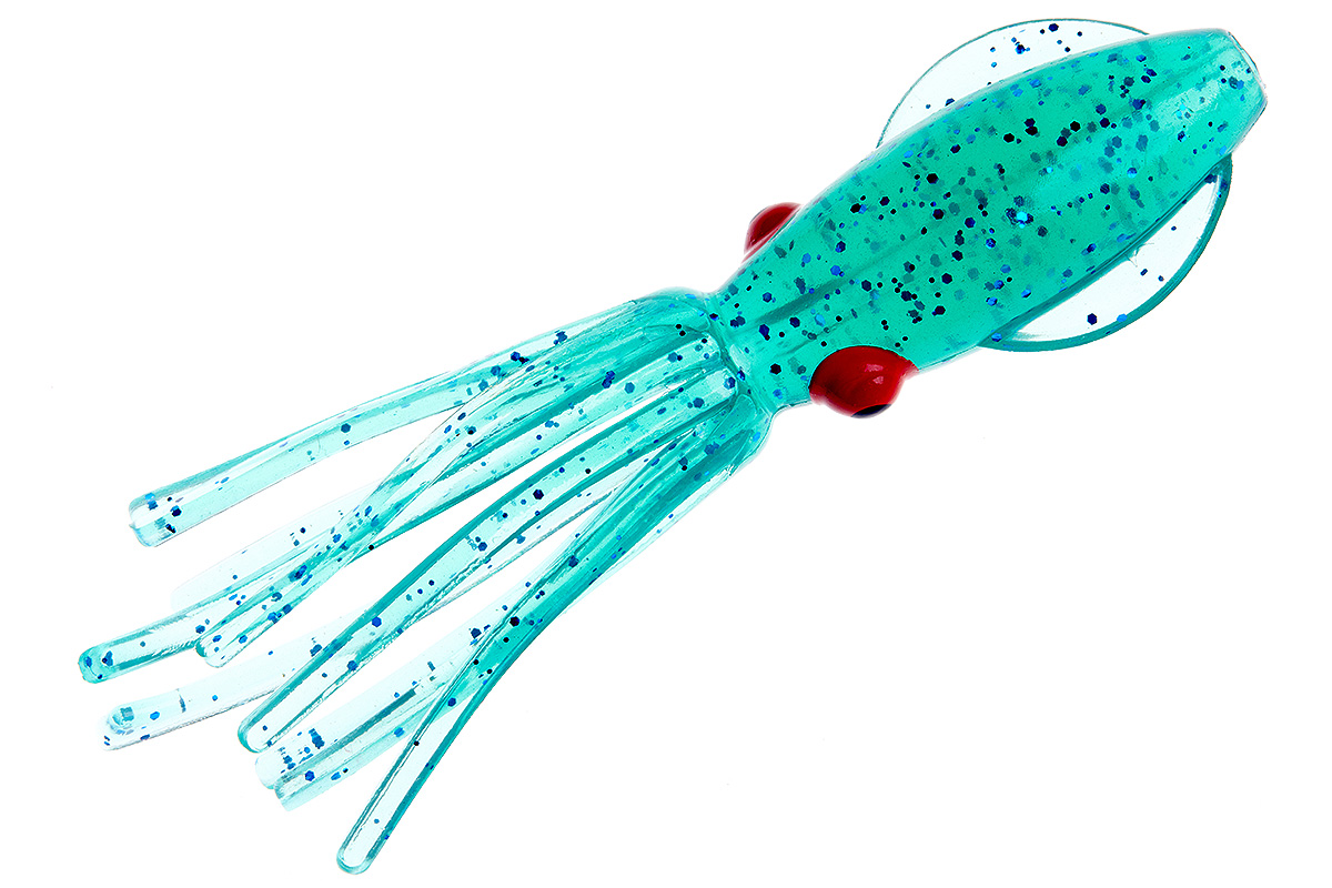 Приманка Higashi Squid 11см #14 Light Emerald Green/ Blue Flakes