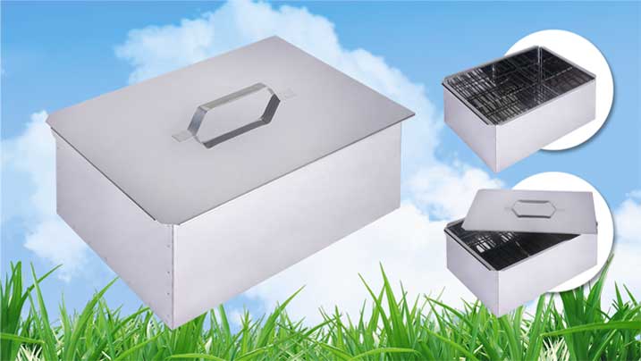 Коптильня двухъярусная Универсал с поддоном для сбора жира 480х280х270 (нерж. сталь 1,0 мм.) с под