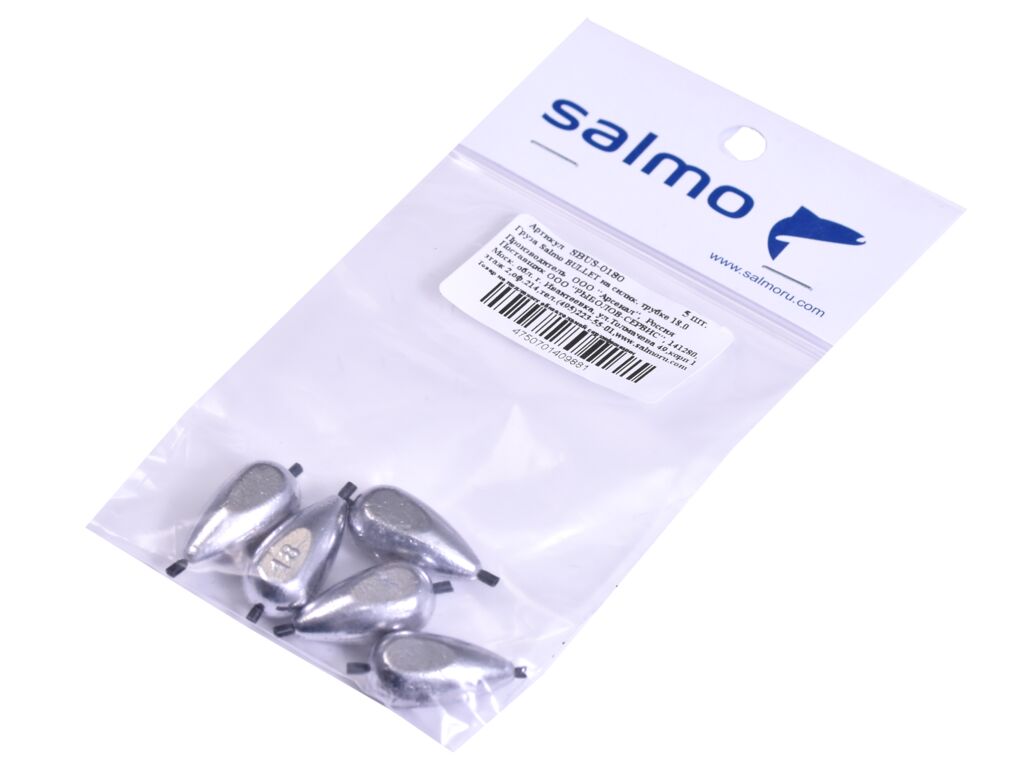 Груз SALMO BULLET на силиконовой трубке 18гр (уп.5шт) SBUS-0180