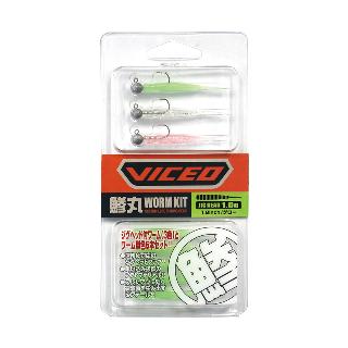 Набор силиконовых приманок с джиг-головками VICEO Ajimaru Warm Kit 1g Glow VCAJWK1G