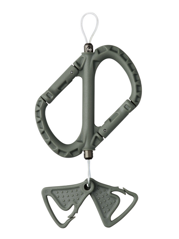 Карабин со страховочным тросиком Daiichiseiko Noobiner S+Snap Holder Foliage Green 321394