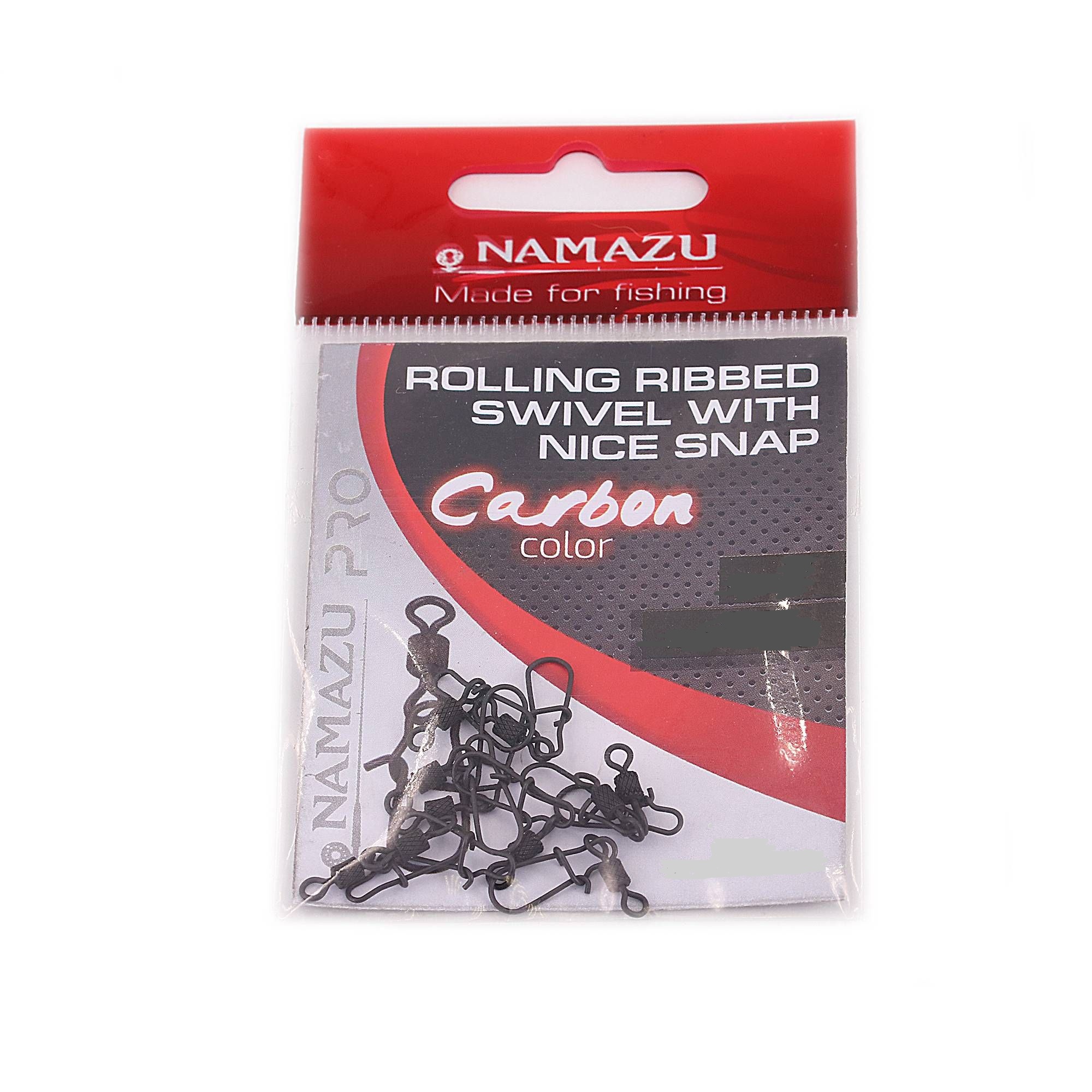 Вертлюг с застежкой Namazu Pro ROLLING RIBBED SWIVEL WITH NICE SNAP #10 13кг цв.Carbon (10шт)