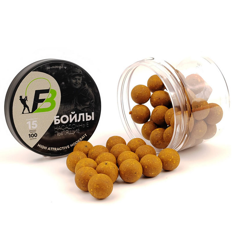 Бойлы насадочные растворимые в банке FISHING BAND Pure Honey 15мм 100гр