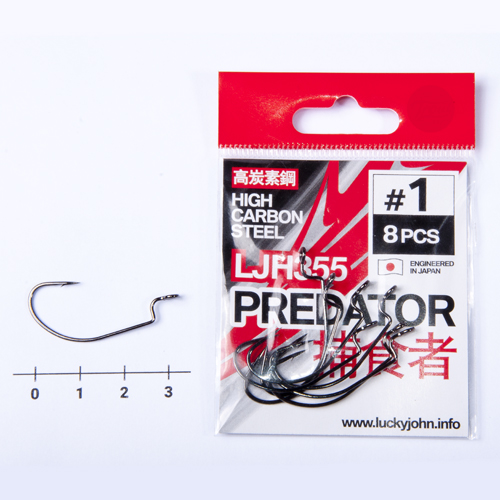 Крючки офсетные Lucky John Predator LJH355 #K03/0 (7шт) LJH355-K030