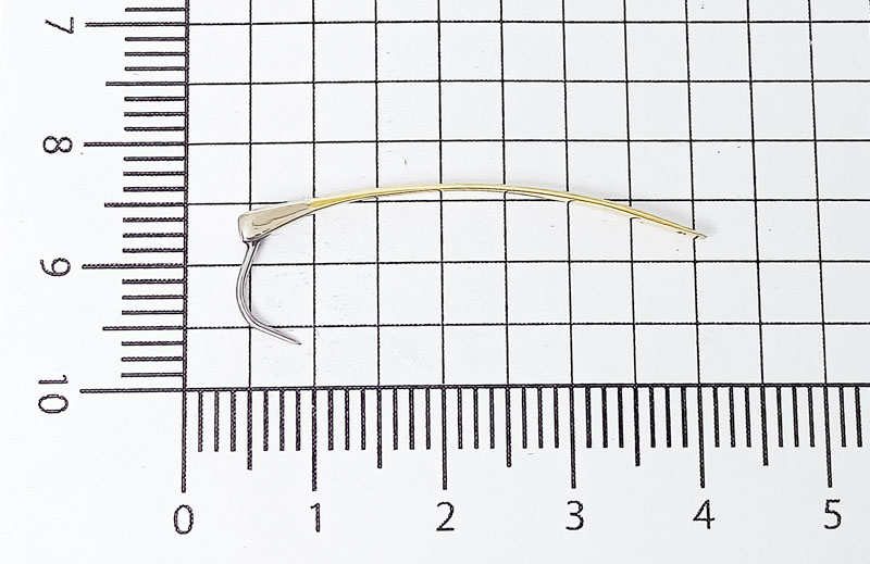 Блесна зубаринная Кузнечик 30мм (мельхиор-зеленка) (Хохол) Х-4