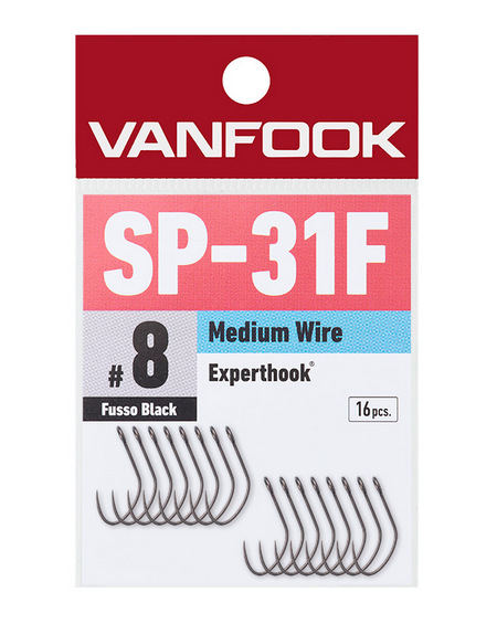 Крючки VANFOOK SP-31F #8 fusso black (уп.16шт)