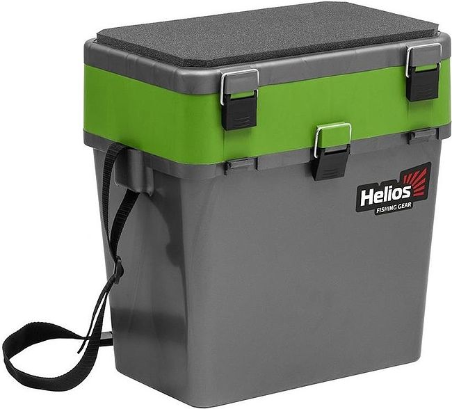 Ящик рыболовный зимний серый/салатовый Helios 19л HS-IB-19-GG