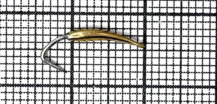 Блесна махалочная Лодочка трехгранная P (12мм) (латунь)