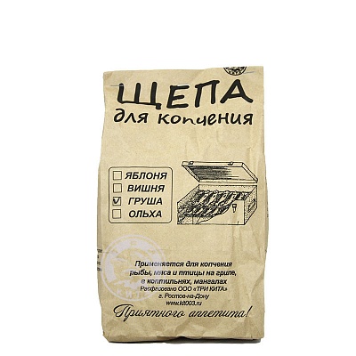 Щепа для копчения Три Кита (ГРУША) (3дм.куб)