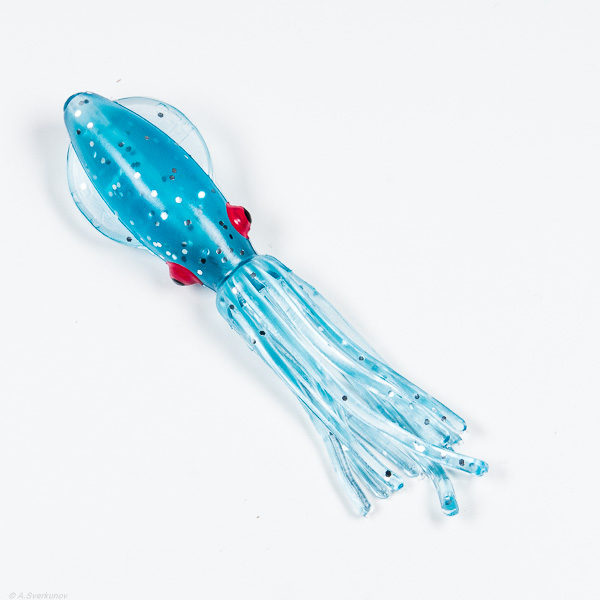 Каракатица B2SQUID 12,7 см неоснащ. Clear Turquoise/Silver Flake/Pink Eyes UV