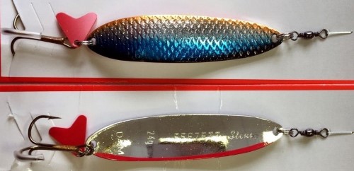 Блесна DAM Effzett Slim Standart 24gr 85mm Черно-сине-серебро-оранж\серебро с кр полосой 56043