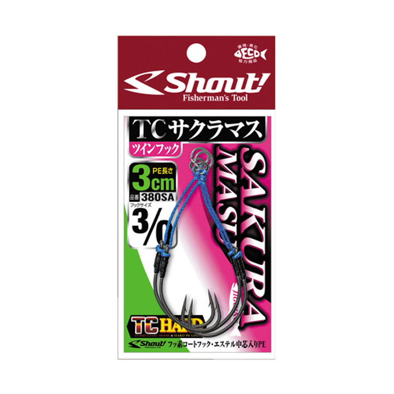 Крючок SHOUT TC Sakura Trout Twin 380SA #3/0 3cm (уп.2шт) 503623