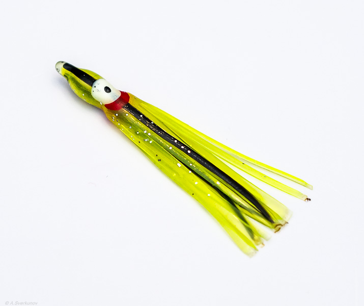 Октопус DELTA 2.5" Mini Squid (75mm) Chartreuse/Black 030-06