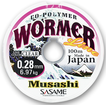 Леска SASAME Musashi Nylon Wormer 0.18mm 3.15kg 100m