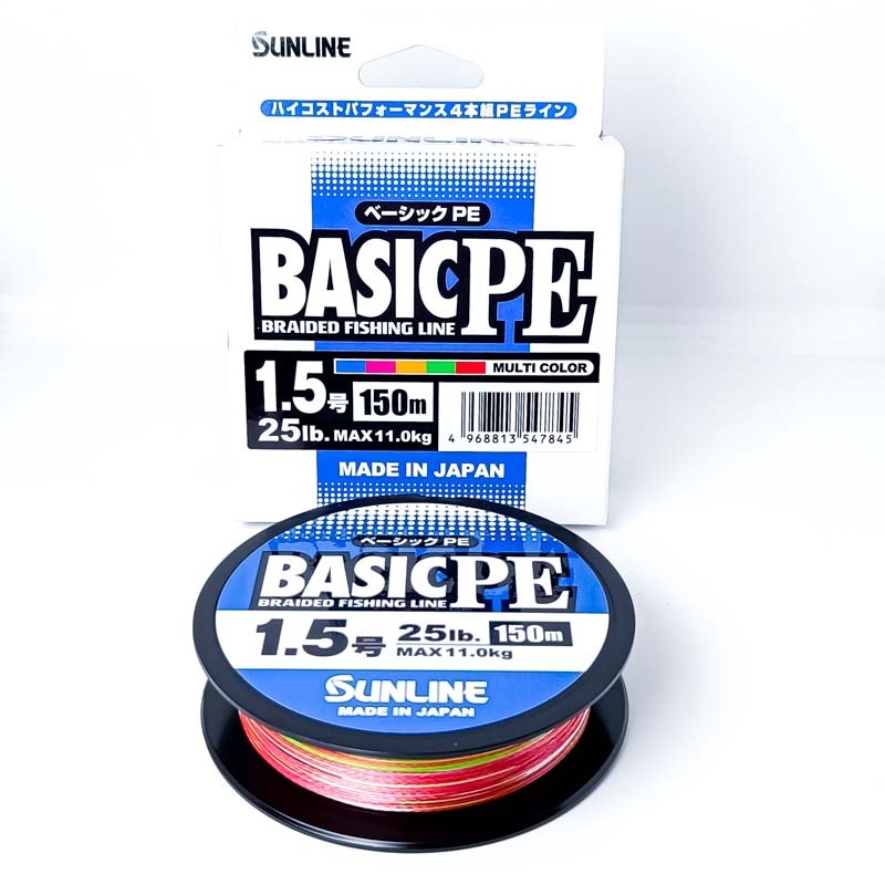 Шнур плетенный SUNLINE Basic PE x4 150m Multicolor #1.5 (0.209mm) 11kg 547845