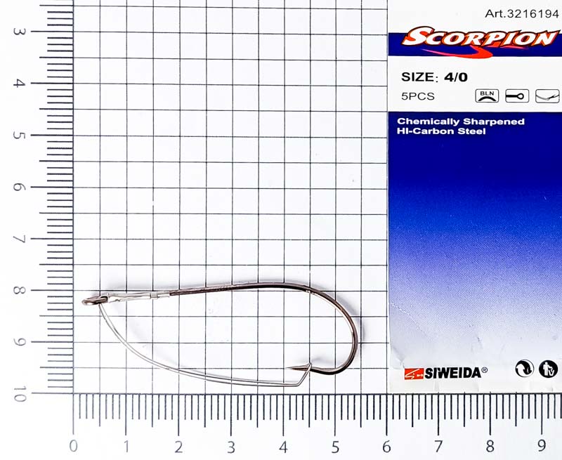 Крючок-незацепляйка SWD SCORPION WEEDLESS №4/0BLN W/R (5шт.)