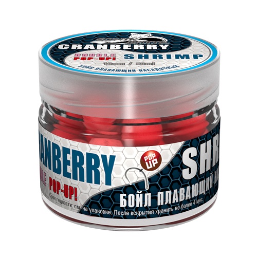 Бойлы насад. плав. двух цветов Sonik Baits 14мм CRENBERRY SHRIMP Fluo Pop ups 90мл 