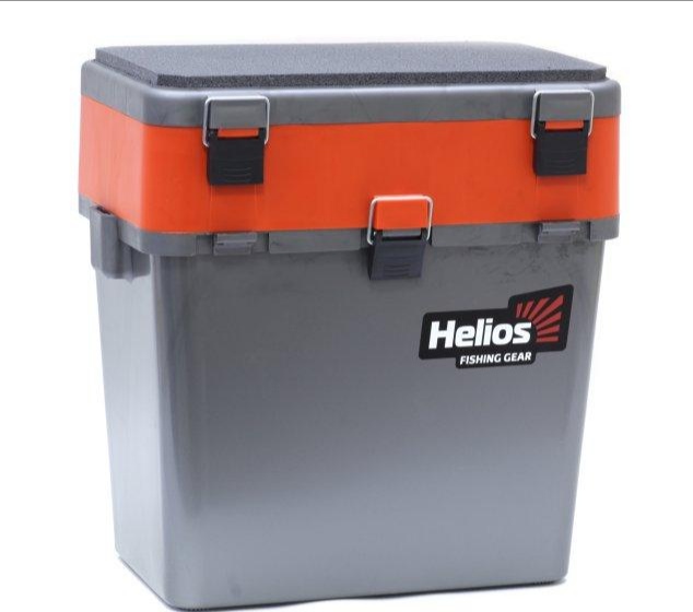 Ящик рыболовный зимний серый/оранжевый Helios 19л HS-IB-19-GO