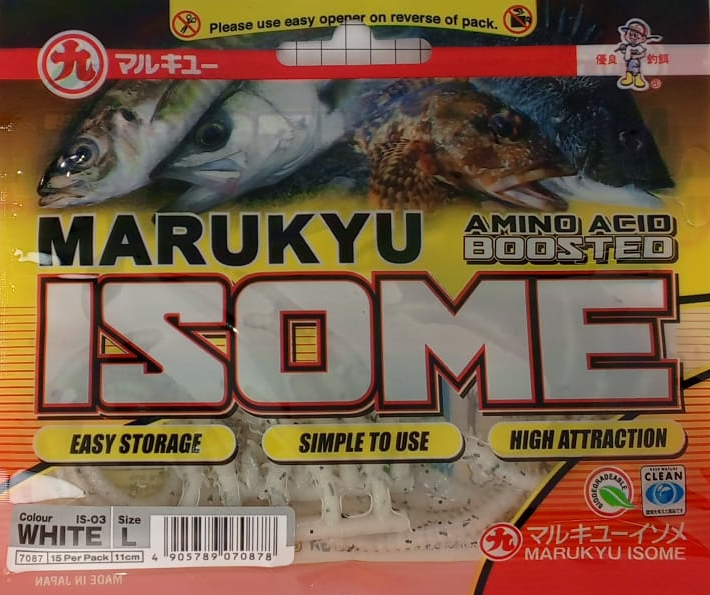 Силиконовые приманки MARUKYU POWER ISOME L WHITE #7087 