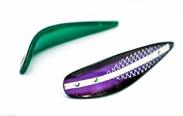 Блесна троллинговая #01 Скунс фиолетовый (зеленый) UV (неосн.) (Fisherman)