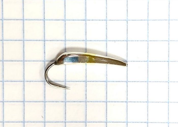 Блесна зубаринно-наважья Лодочка 18мм (серебро-зеленка) (Алексей Л)