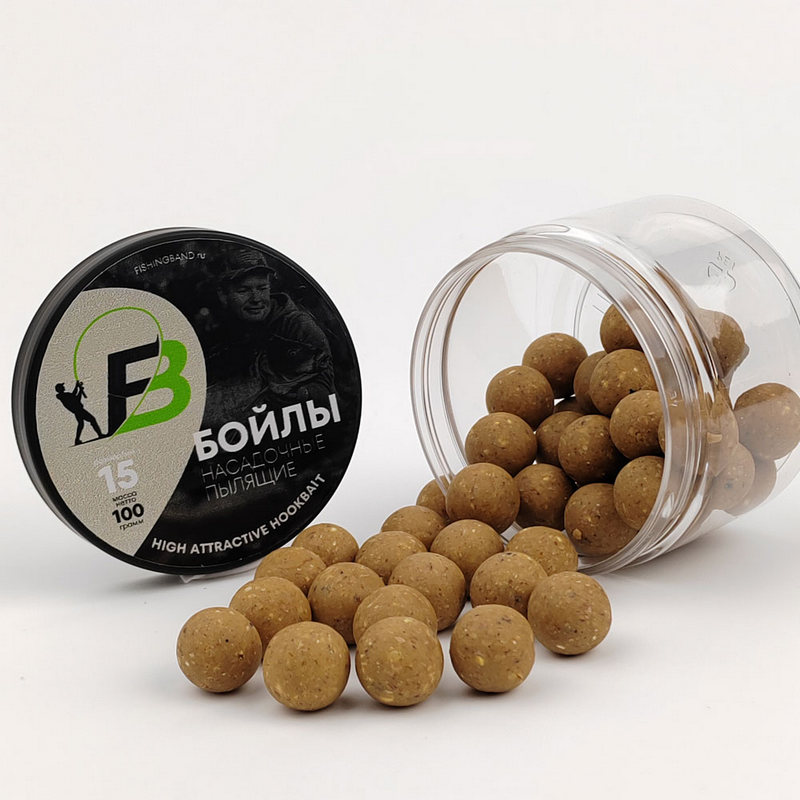 Бойлы насадочные растворимые в банке FISHING BAND Tiger Nut 15мм 100гр