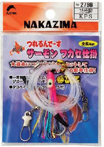 Октопус оснащенный NAKAZIMA SALMON FUKASE SHIKAKE 45mm #KPS (4м с карабином и коннектором) (2798)