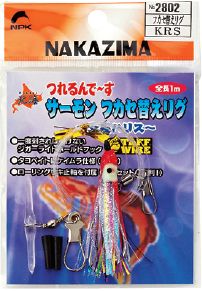Октопус оснащенный NAKAZIMA SALMON FUKASE RIG 45mm #KRS (поводок 1м с карабином) (2802)