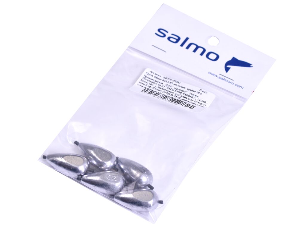 Груз SALMO BULLET на силиконовой трубке 20гр (уп.5шт) SBUS-0200