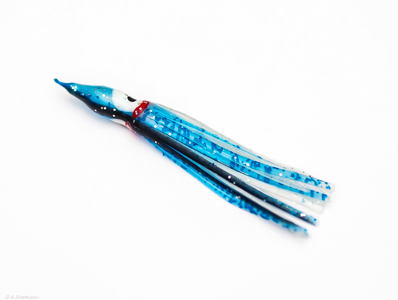 Октопус DELTA 2.5" Mini Squid (75mm) Blue Glow Spatter Back 030-16