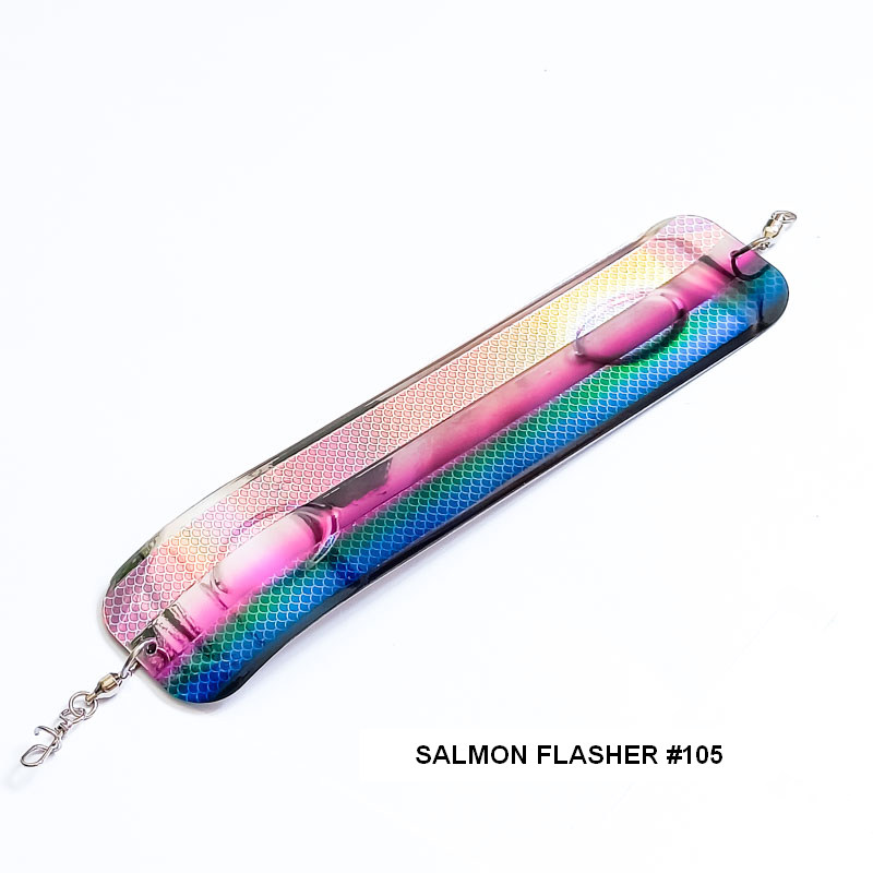 Флешер Salmon Flasher #105 Black/Blue/Green/Pink UV