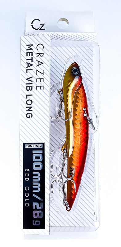 Воблер CRAZEE METAL VIB LONG 100mm 28g #03 Red Gold