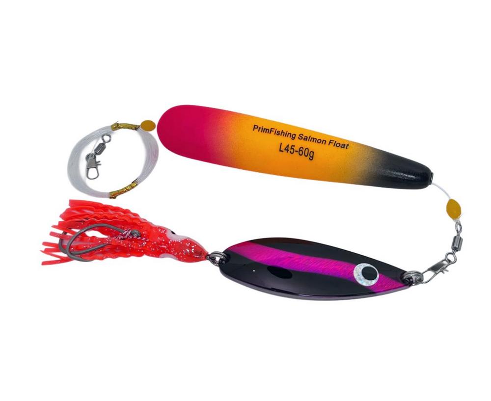 Снасть на кету PF Aki Aji Classic Long Float Set 45g # 3 PRF05 (с блесной и октопусом)