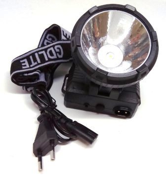 Фонарь налобный аккумул. GDLITE GD-212D 1W Led