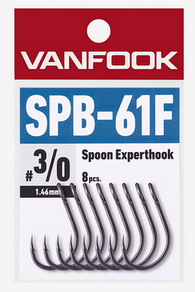 Крючки VANFOOK SPB-61F EXPERT HOOK EXTRA HEAVY #1/0 fusso black (уп.12шт) 037661